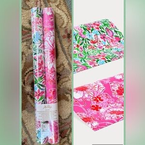 NWT Lilly Pulitzer GWP Gift Wrapping Paper Set Of 2 rolls Multi Glowing Gardens
